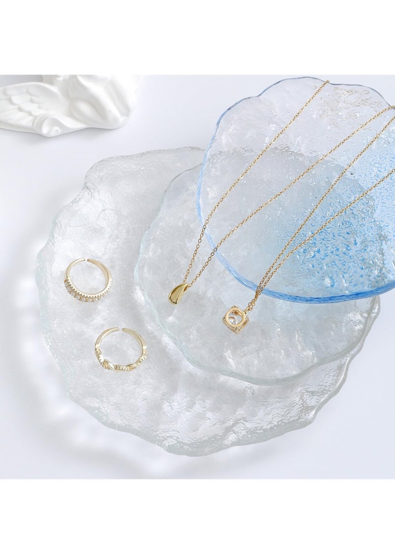 SYOSI - Crystal Jewelry Dish Trays for Rings, Earrings, Necklaces, Elegant Gift for Women, Set of 3 - Image 1