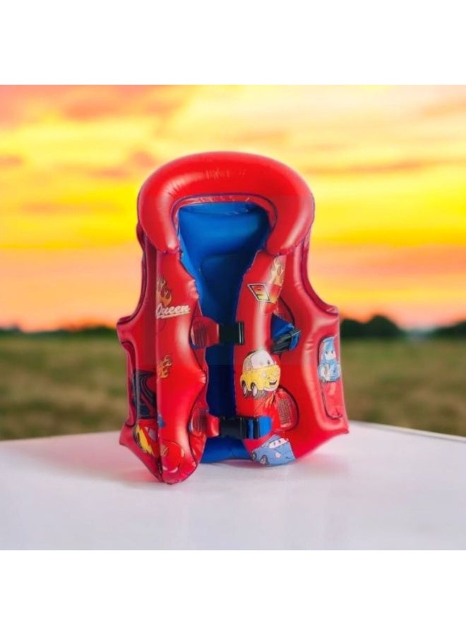 Generic Children's Inflatable Life Jacket  from 4to6 years size 19 – Cartoon Car Design – Safety & Fun for Swimming, Boating & Water Play - Image 3