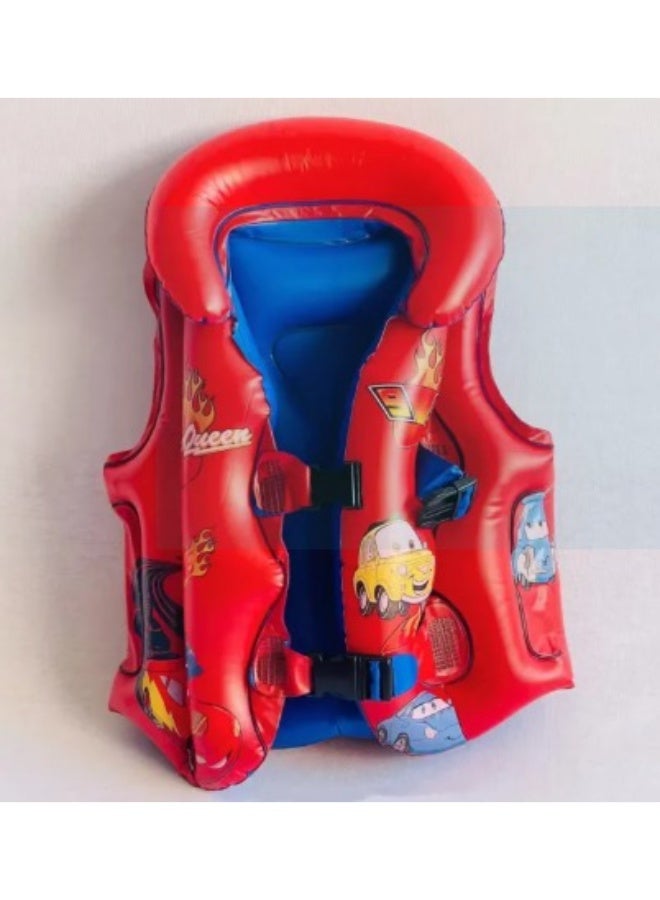 Generic Children's Inflatable Life Jacket  from 4to6 years size 19 – Cartoon Car Design – Safety & Fun for Swimming, Boating & Water Play - Image 4