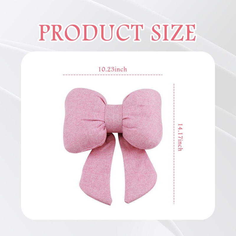 Figpade Cute Bow Car Headrest Pillow,Comfortable & Breathable Car Neck Pillows for Relief Neck Fatigue,Universal Head Rest Pillow for Cars Decoration as Birthday Gifts for Women,Girl (Pink) - Image 2