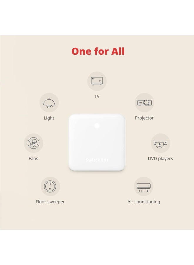 SwitchBot Universal Smart Remote Hub WiFi IR Controller for TV AC Fan Light Projector Compatible with Android & iOS - White - Image 1