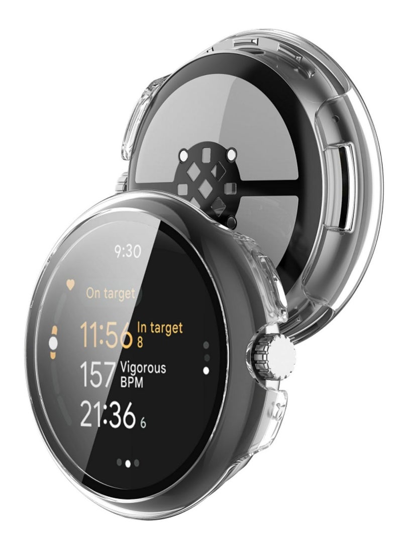 1pcs PC Tempered Glass Case For Google Pixel Watch 3 HD High Penetration Screen Protector Smart Watches Accessories Transparent 45mm - Image 3