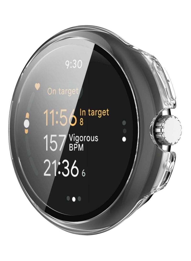 1pcs PC Tempered Glass Case For Google Pixel Watch 3 HD High Penetration Screen Protector Smart Watches Accessories Transparent 45mm - Image 2