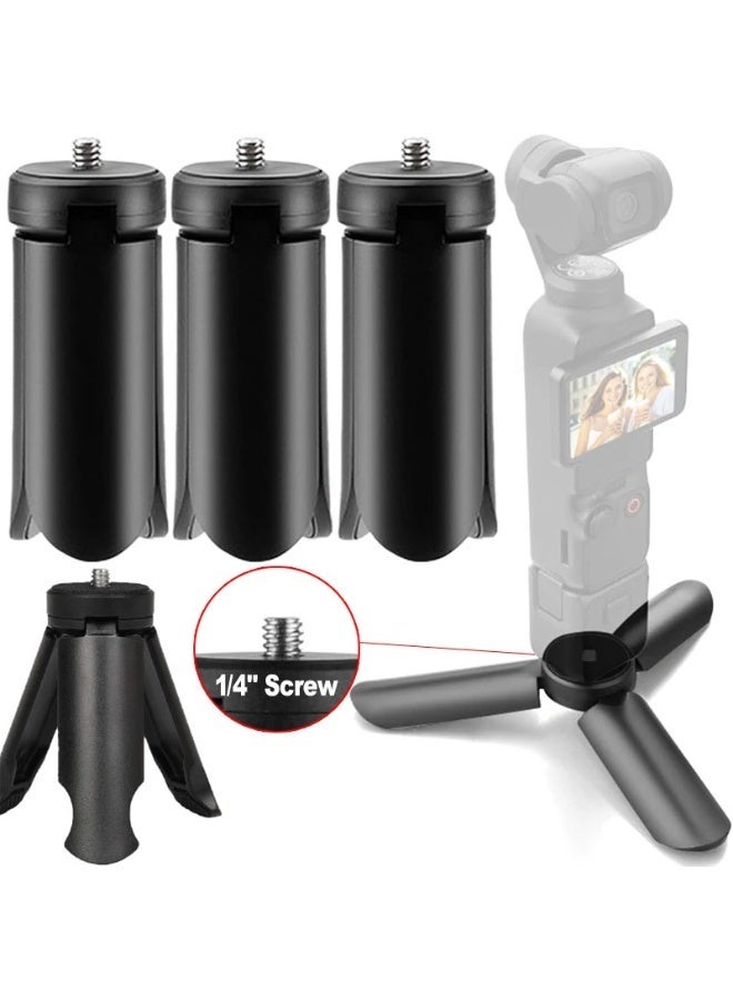 Folding Mini Tripod with 1/4" Screw Fits for Gimbal Handle Grip Stabilizer Camera Smartphone LED Camcorder Desktop Phone Stand - Image 1