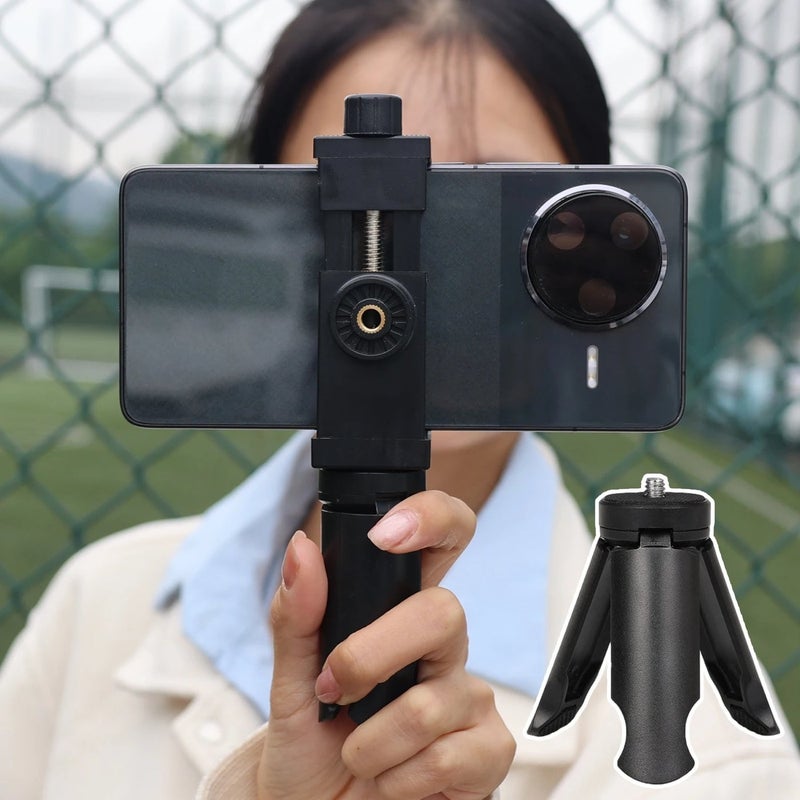 Folding Mini Tripod with 1/4" Screw Fits for Gimbal Handle Grip Stabilizer Camera Smartphone LED Camcorder Desktop Phone Stand - Image 3