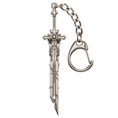 THE MEN THING Alloy Steel Final Fantasy Weapon - Genshin Impact Anime Keychain | Game Xiao Cosplay Alloy Weapon Keychain For Men & Boy,Silver - Image 1