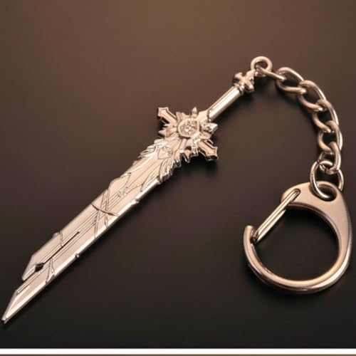 THE MEN THING Alloy Steel Final Fantasy Weapon - Genshin Impact Anime Keychain | Game Xiao Cosplay Alloy Weapon Keychain For Men & Boy,Silver - Image 3