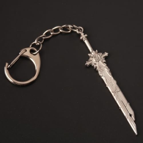 THE MEN THING Alloy Steel Final Fantasy Weapon - Genshin Impact Anime Keychain | Game Xiao Cosplay Alloy Weapon Keychain For Men & Boy,Silver - Image 5
