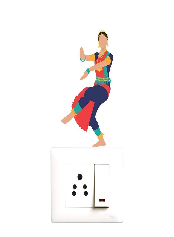 Decopix 'Beautiful - Traditional Indian - Bharatanatyam - Dancer - Decorative Wall Sticker Combo Pack for Switch Panel Board, Laptop, Fridge.' - Sm4070 (PVC Vinyl - Set of 5) - Image 3
