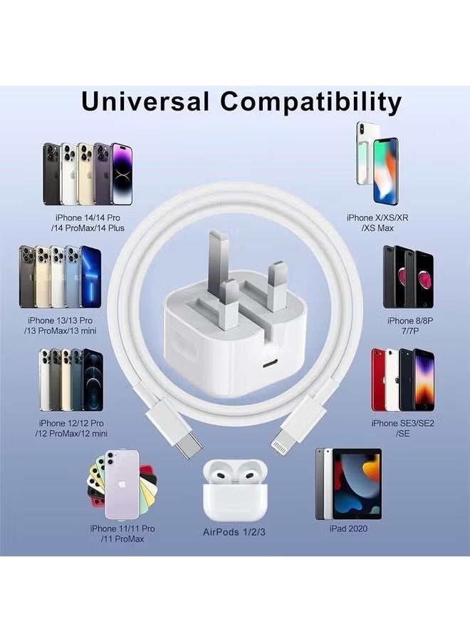 نيبودون شاحن سريع 20 وات USB-C مع كيبل 1 متر USB-C الي Lightning متوافق مع اجهزة الايفون - Image 3