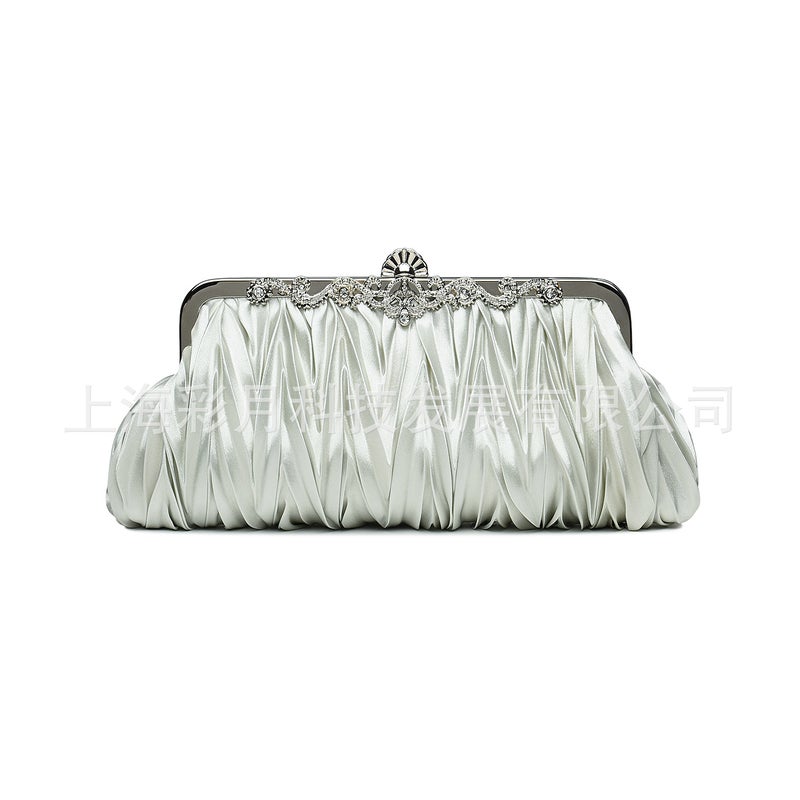 () New Evening Bag Silk Clutch Pleated Banquet Bag Export -Selling Silk Small Bag N89 - Image 5