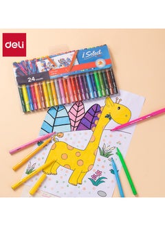 Deli Deli EC169-24 iSelect Felt Tip Pens – 24 Colors Set, Bright & Vibrant Ink, Soft Grip, Non-Toxic, Ideal for Drawing, Coloring, and Crafting.  - Image 2