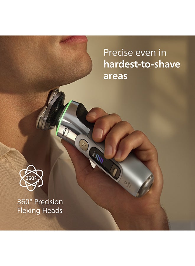 Philips i9000 Prestige Ultra Shaver XP9404/31 | Wet & dry | Ultimate close, comfortable shave | 5 modes | Quick clean system | Light-up charging stand | 60 min cordless | Travel case - Image 5