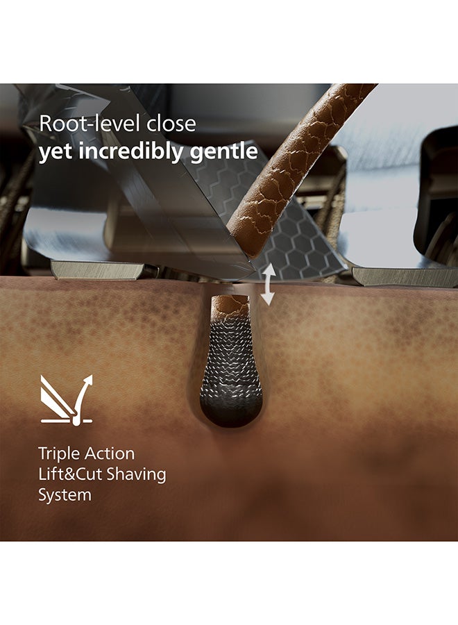 Philips i9000 Prestige Ultra Shaver XP9404/31 | Wet & dry | Ultimate close, comfortable shave | 5 modes | Quick clean system | Light-up charging stand | 60 min cordless | Travel case - Image 4