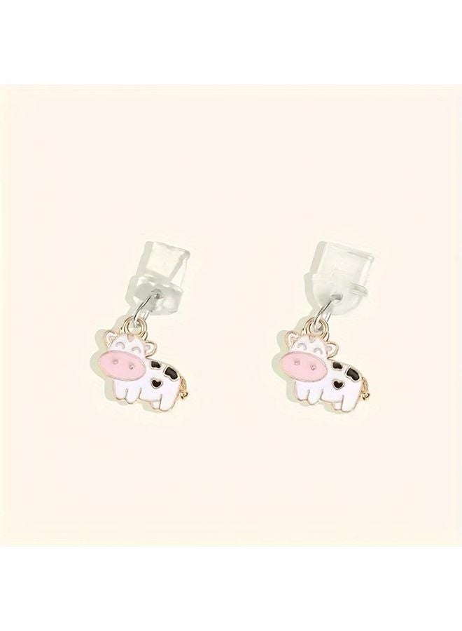 White Anti Dust Plug For 35mm Headphone Jack Cute Cow Design Aluminum Alloy - Image 5