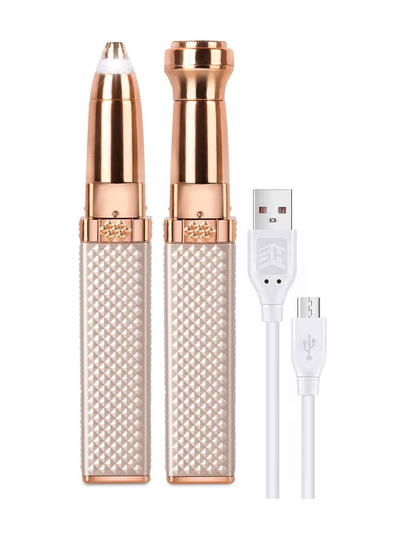 KASTWAVE - 2 in 1 Eyebrow Razor and Hair Remover, Rechargeable Painless Razors for Face Peach Fuzz, Eyebrow - Image 1