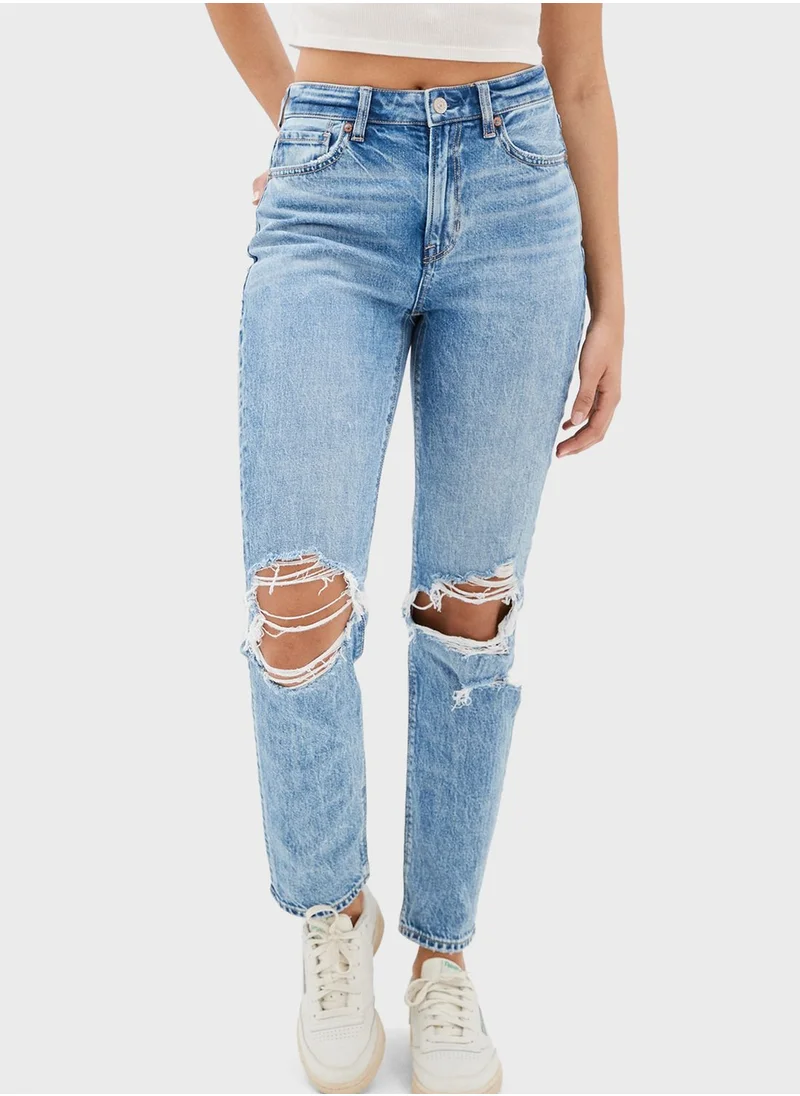 American Eagle Ripped Mom Jeans