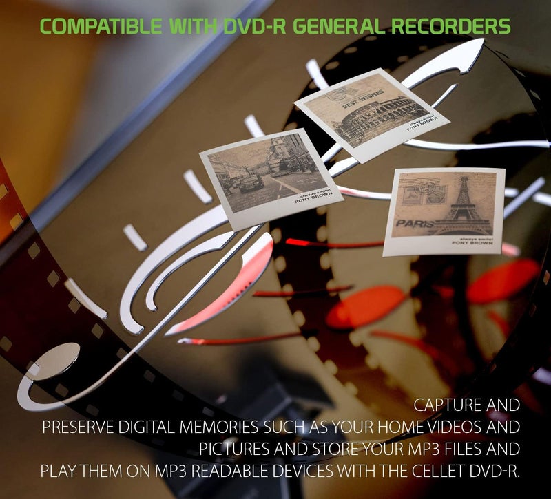 cellet Recordable Blank DVD Disk 16X 120 Min 4.7 GB DVD-R for Video, Pictures, MP3 Files (DVD-R) (5 Pieces) - Image 5