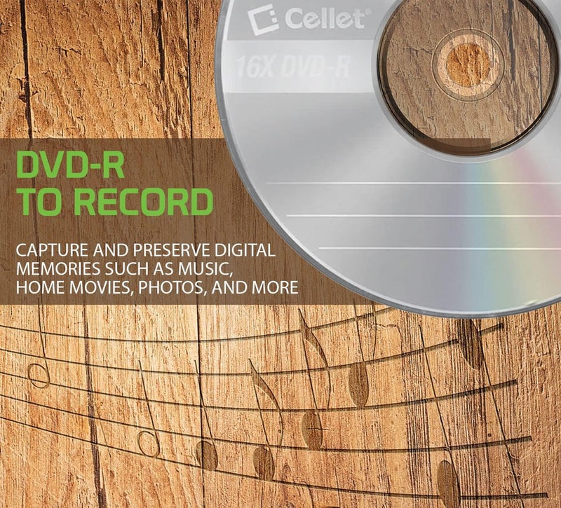 cellet Recordable Blank DVD Disk 16X 120 Min 4.7 GB DVD-R for Video, Pictures, MP3 Files (DVD-R) (5 Pieces) - Image 3