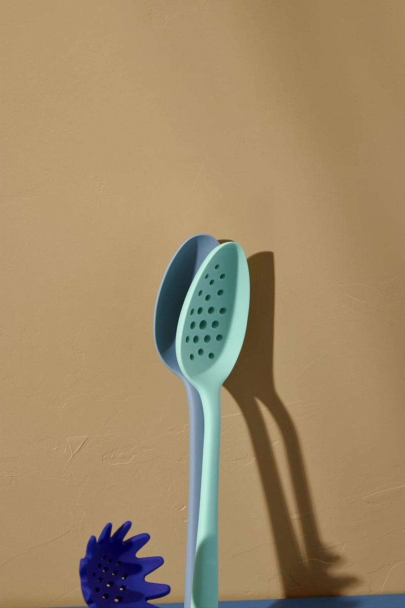 GIR: Get It Right Premium Perforated Spoon - Non-Stick Heat Resistant Silicone Straining Spoon - Perfect for Removing, Filtering, Skimming, Cooking, Frying, Strainer - 13 IN, Navy, (GIRSNH381NVY) - Image 4