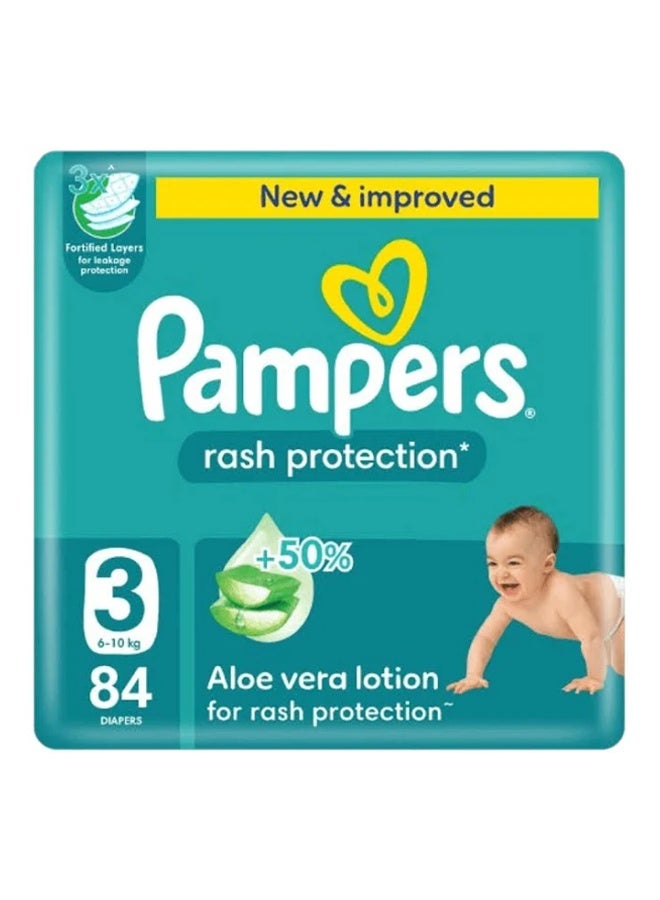 حماية من الطفح الجلدي الحجم 3، 6–10 كجم عبوة عملاقة، 84 حفاضة