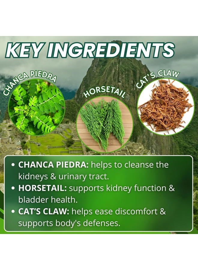 Hanan Riñosan Kidney Cleanse Detox & Repair - 100 Capsules of Chanca Piedra, Horsetail, Cat's Claw, Stone Breaker Herbal Supplement - UNA de Gato, Cola de Caballo from Peru - Image 4