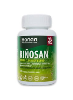 Hanan Riñosan Kidney Cleanse Detox & Repair - 100 Capsules of Chanca Piedra, Horsetail, Cat's Claw, Stone Breaker Herbal Supplement - UNA de Gato, Cola de Caballo from Peru  - Image 1