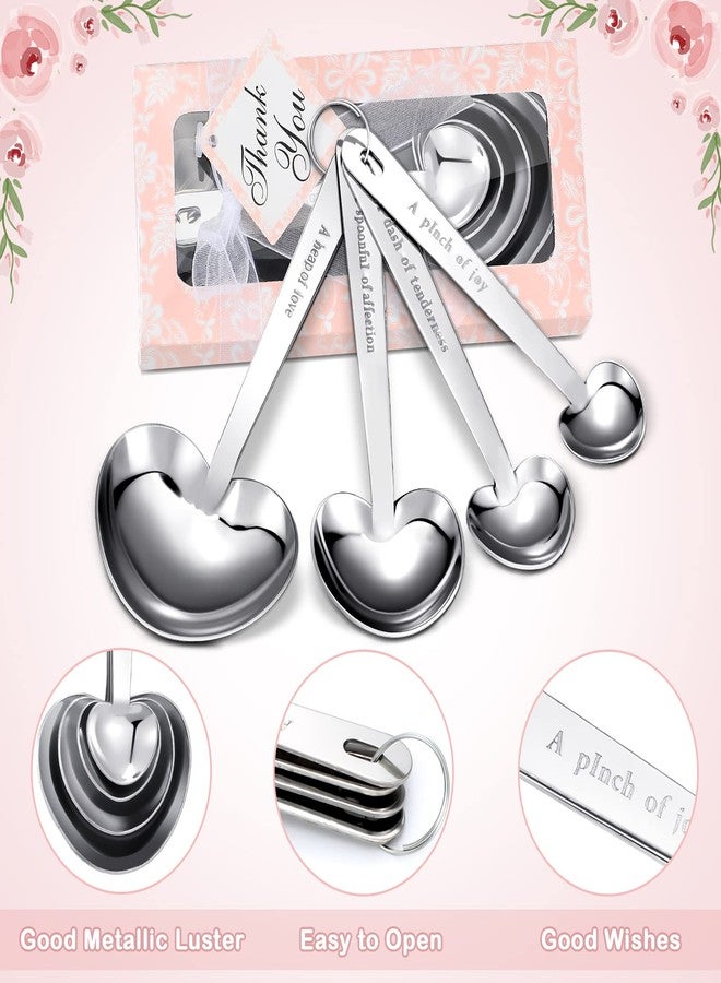 Yinder 50 Set Heart Shaped Measuring Spoons Wedding Favors for Guests Measuring Spoon Favors Gift with Gift Box and Thank You Card for Wedding Bridal Shower Baby Shower Birthday Souvenirs(Pink) - Image 4