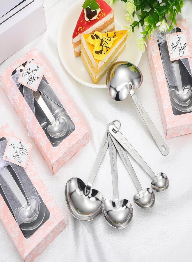 Yinder 50 Set Heart Shaped Measuring Spoons Wedding Favors for Guests Measuring Spoon Favors Gift with Gift Box and Thank You Card for Wedding Bridal Shower Baby Shower Birthday Souvenirs(Pink) - Image 3