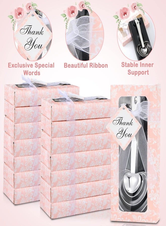 Yinder 50 Set Heart Shaped Measuring Spoons Wedding Favors for Guests Measuring Spoon Favors Gift with Gift Box and Thank You Card for Wedding Bridal Shower Baby Shower Birthday Souvenirs(Pink) - Image 5