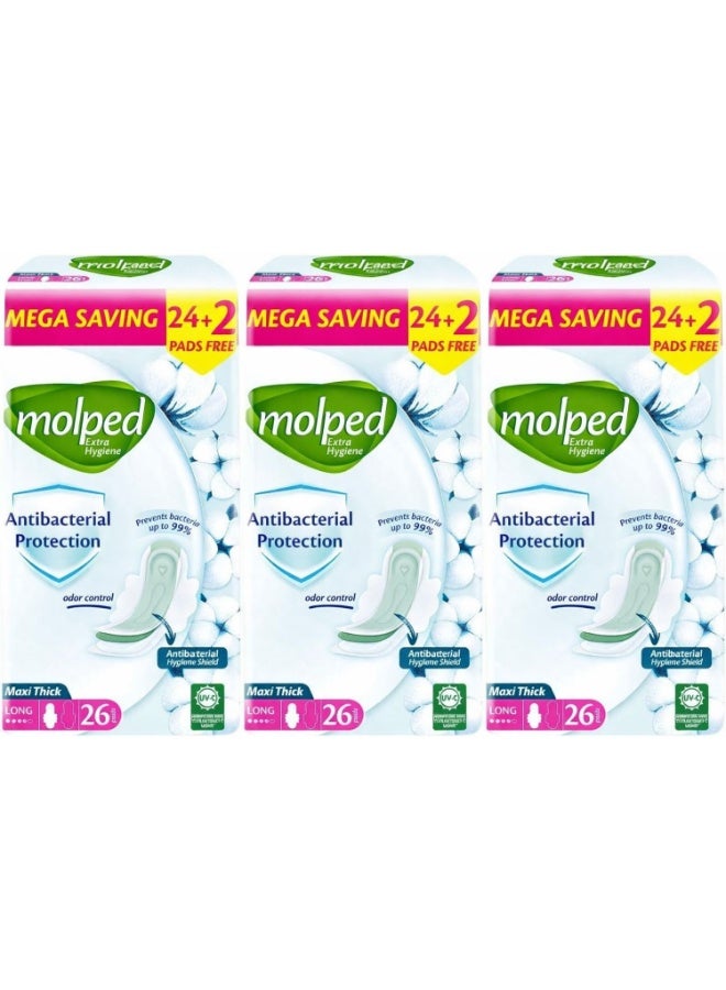 فوط صحية طويلة بامتصاص فائق – عرض 3 عبوات (78 فوطة)