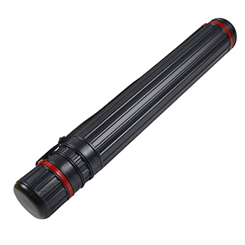 DEWEL Drawing Tube Blueprint Case Telescoping Art Tube Large Plastic Black Storage Tube Expands from 25 to 40 Inches Plastic Waterproof and Light Resistant Poster Tube with Strap - Image 1