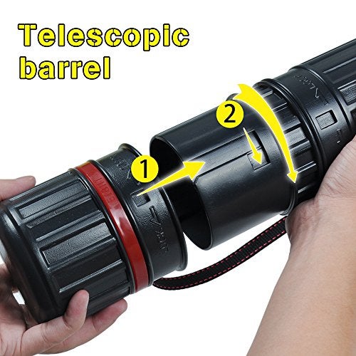 DEWEL Drawing Tube Blueprint Case Telescoping Art Tube Large Plastic Black Storage Tube Expands from 25 to 40 Inches Plastic Waterproof and Light Resistant Poster Tube with Strap - Image 3
