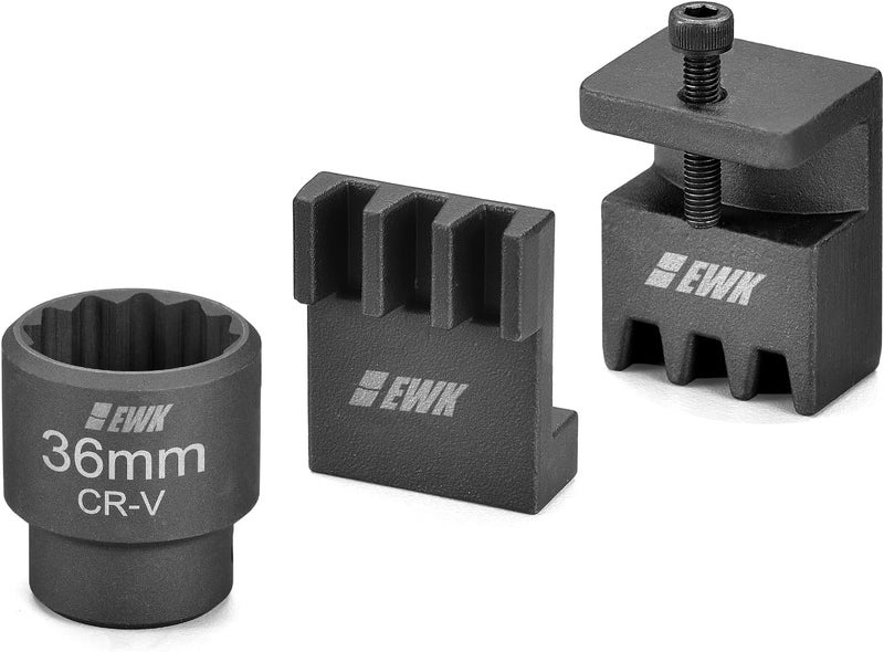 EWK Flywheel Locking Tool, 36mm 3/4 Inch 12 Pt Socket & 2 Locking Plates, for 6.6L Duramax Engine - Image 1