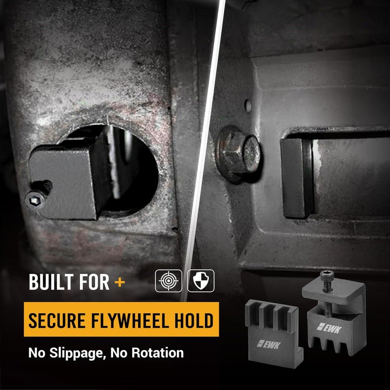 EWK Flywheel Locking Tool, 36mm 3/4 Inch 12 Pt Socket & 2 Locking Plates, for 6.6L Duramax Engine - Image 4