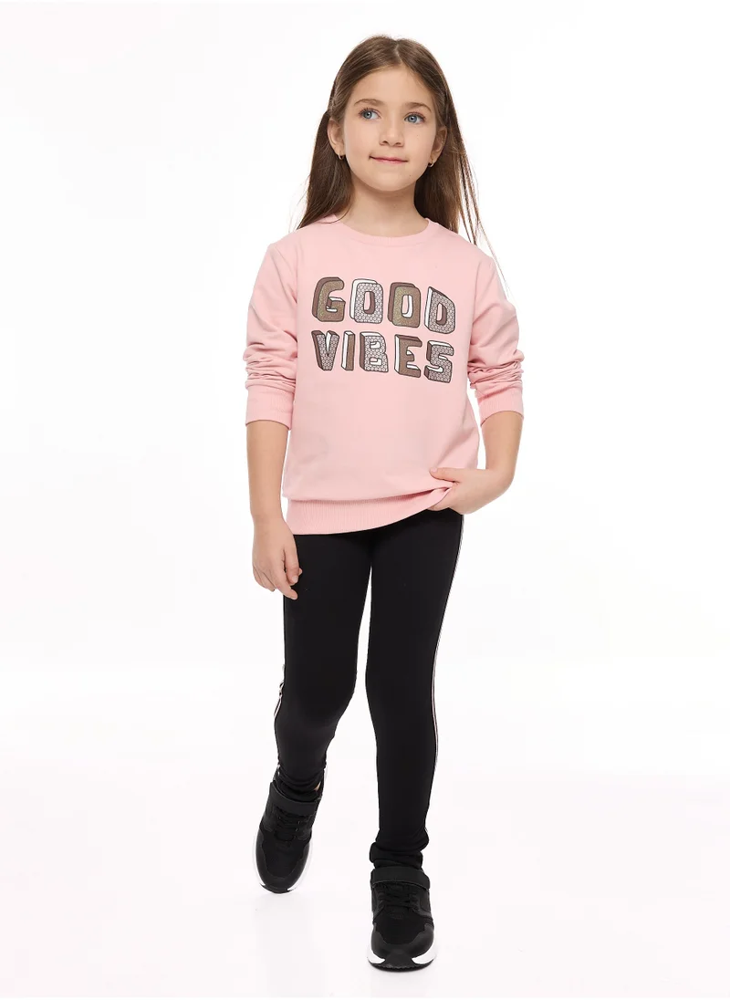 victor and jane Glitter Printed Top With Matching Leggings