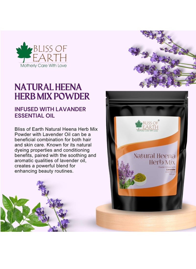 BLISS OF EARTH Herbal Henna For Hair Lavender Blended With Herbs Amla Neem Babul Gum and & Lavender Essential Oil For Long Lasting Hair Color Hair Nourishment 100gm  - Image 5