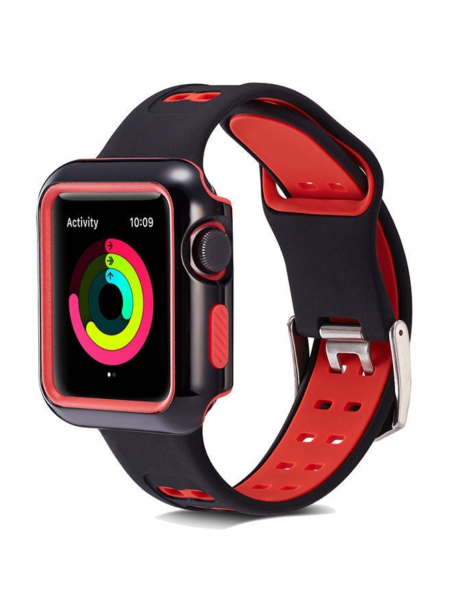 NIBEMINENT Replacement Band With Protective Case Cover For Apple Watch Series 3/2/1 Multicolour - Image 2