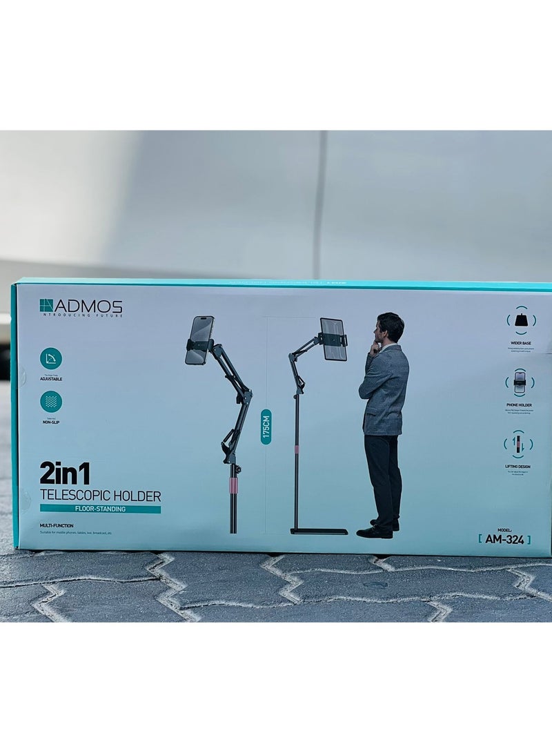 Admos Bed Floor Stand Tablet Holder Pad Flexible Arm Mobile Phone Bracket Smartphone Type Cell Phone Ipad Cradle Support Telephone - Image 2