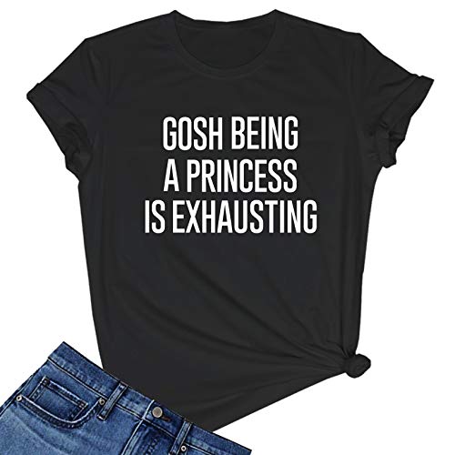 LOOKFACE Women Funny Graphic T Shirt Cute Short Sleeve Tees Tops Black Large - Image 1