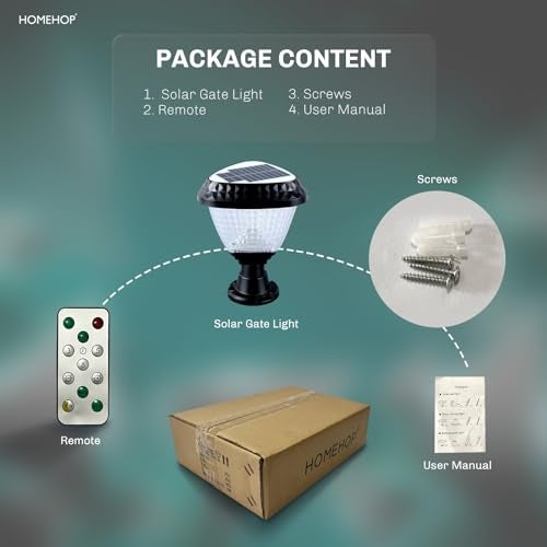 Homehop 10W LED Solar Gate Light for Outdoor Home Garden Main Entrance Compound Wall Pillar Waterproof Lamp Automatic with Remote Control (ABS, RGB, Triangle) - Image 4