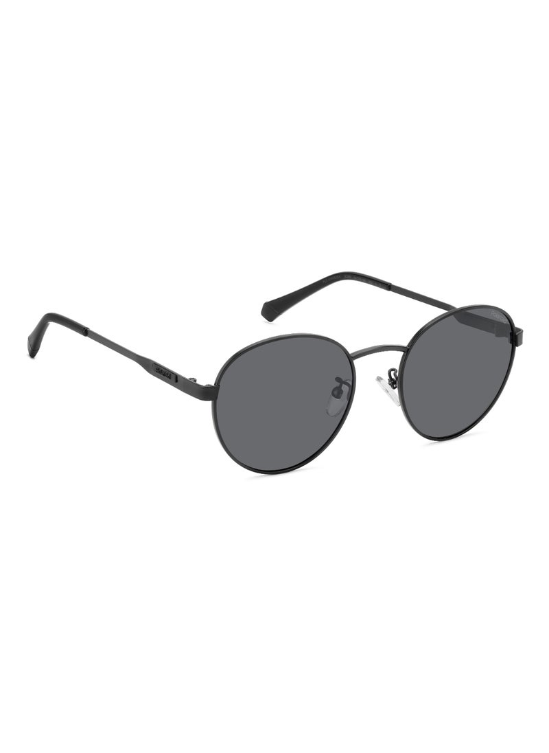 Polaroid - Unisex Polarized Stainless Steel Sunglasses Pld 2144/G/S/X Grey 49 - Lens Size: 48.5 Mm - Mtt Black - Image 1