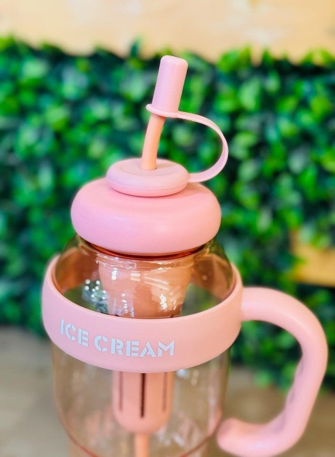 kunya Ice Cream Heavy Quality Tumbler with Straw and Attractive Handle, Water Bottle Sipper, Juice and Smoothies, BPA Free & Leak-Proof - Image 2