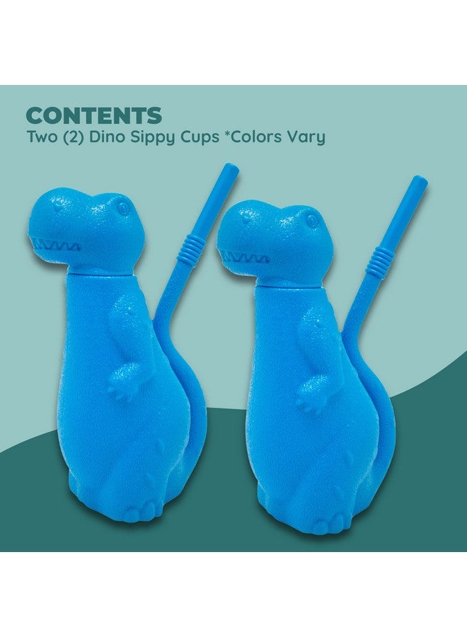 Brite Concepts Dinosaur Shaped Sippy Cup, Plastic, 6-Ounce, Colors Vary, 2-Pack - Image 2