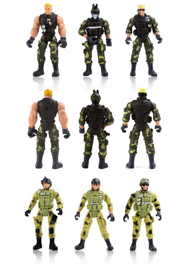 PowerTRC PowerTRC 12 Pack Toy Soldiers Action Figures - US Army Men and Special Forces SWAT Team, Joint Movable with Military Weapons Accessories for Boys 8-12  - Image 4