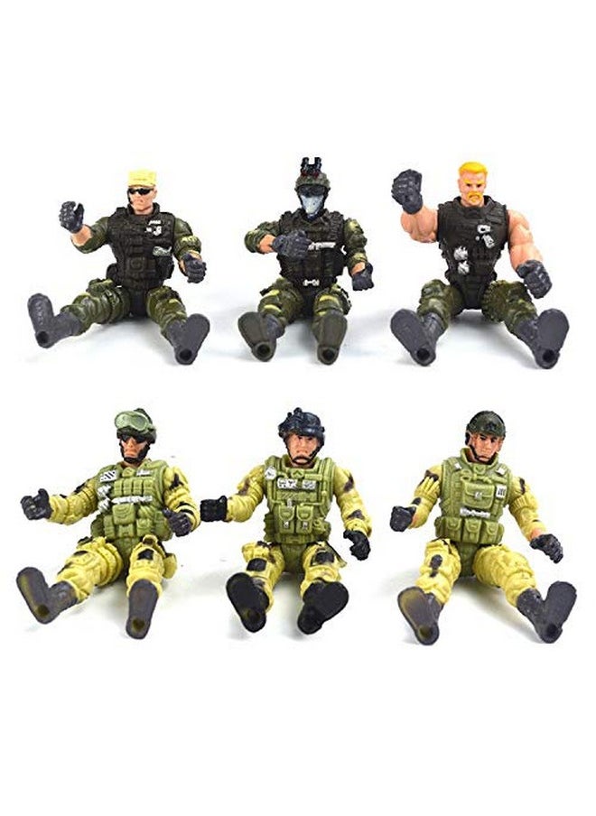 PowerTRC PowerTRC 12 Pack Toy Soldiers Action Figures - US Army Men and Special Forces SWAT Team, Joint Movable with Military Weapons Accessories for Boys 8-12  - Image 2