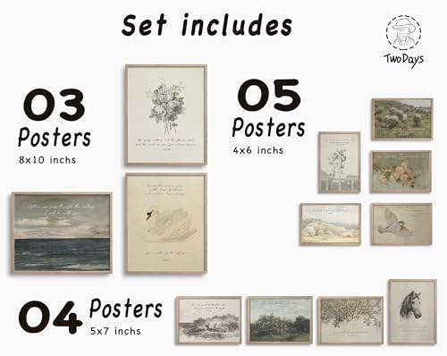 TwoDays Christian Wall Art Vintage Bible Verses Gallery Artwork for Home Scripture Room Decor Psalm Religious Poster Multi Sizes 8 X 10 Largest Set of 12 UNFRAMED - Image 3