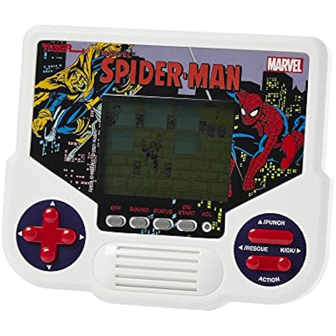 TIGER ELECTRONICS MARVEL SPIDER MAN ELECTRONIC LCD VIDEO GAME, RETRO INSPIRED 1 PLAYER HANDHELD GAME, AGES 8 AND UP, MULTICOLOUR, F2839EX6 - Image 3