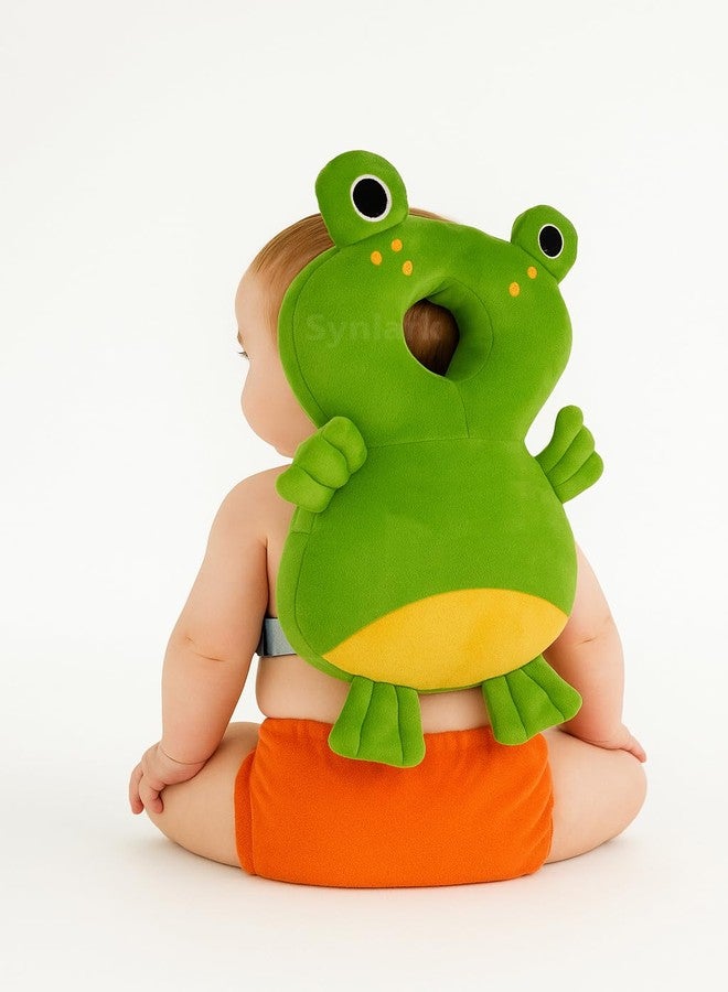 Synlark Baby Head Protector Cushion Plush Soft Toy Early Learning Toy Fall Protection Helmet Baby Head Protector Child Adjustable Shoulder Strap (Green) - Image 1