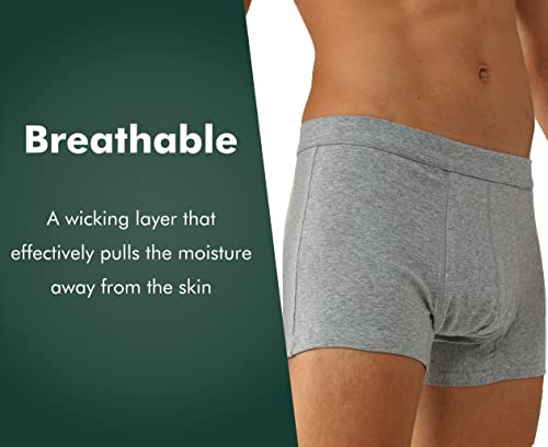 AIRCUTE Washable Absorbent Urinary Incontinence Underwear for Men, Soft Leak Proof Boxer Briefs for Bladder Leakage 60ML (X-Large, Gray) - Image 3